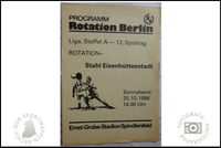 BSG Rotation Berlin Programm Fussball alt